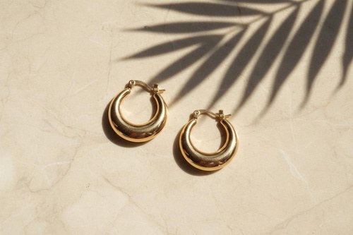 Isla Hoops, Classic hoops, gold-tone, Stainless steel