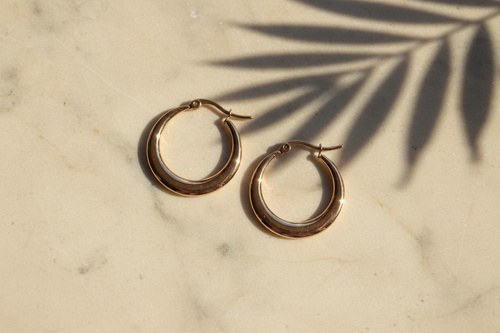 Seren Hoops, Thin hoops, gold-tone, Stainless steel